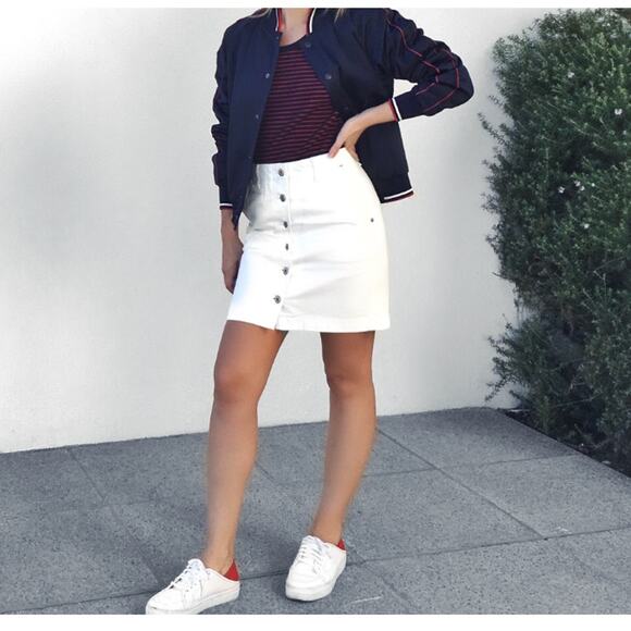 Uniqlo Dresses & Skirts - Uniqlo x Ines De La Fressange White Denim Mini Skirt - Size 27